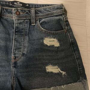 Hollister Blue Distressed Jean Shorts